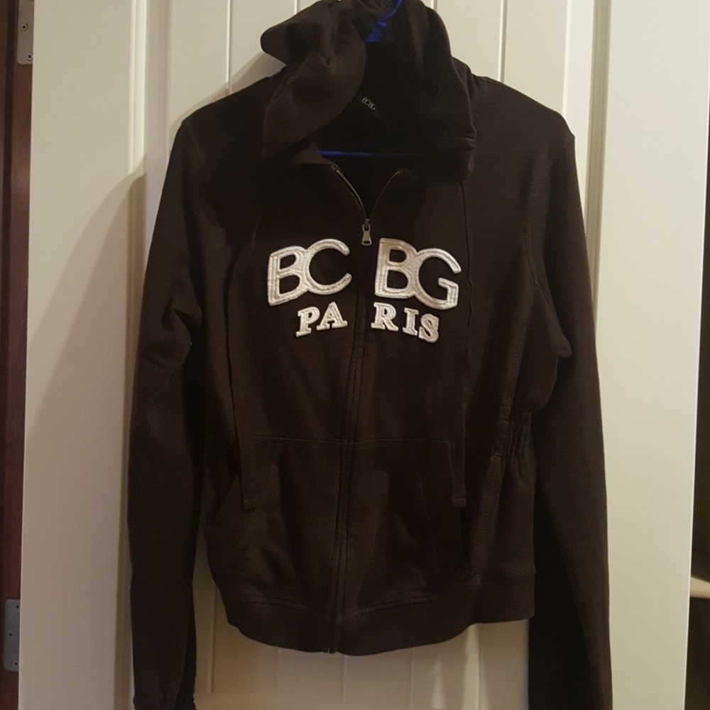 BCBG Paris Zip Up Jacket Brown Size Large